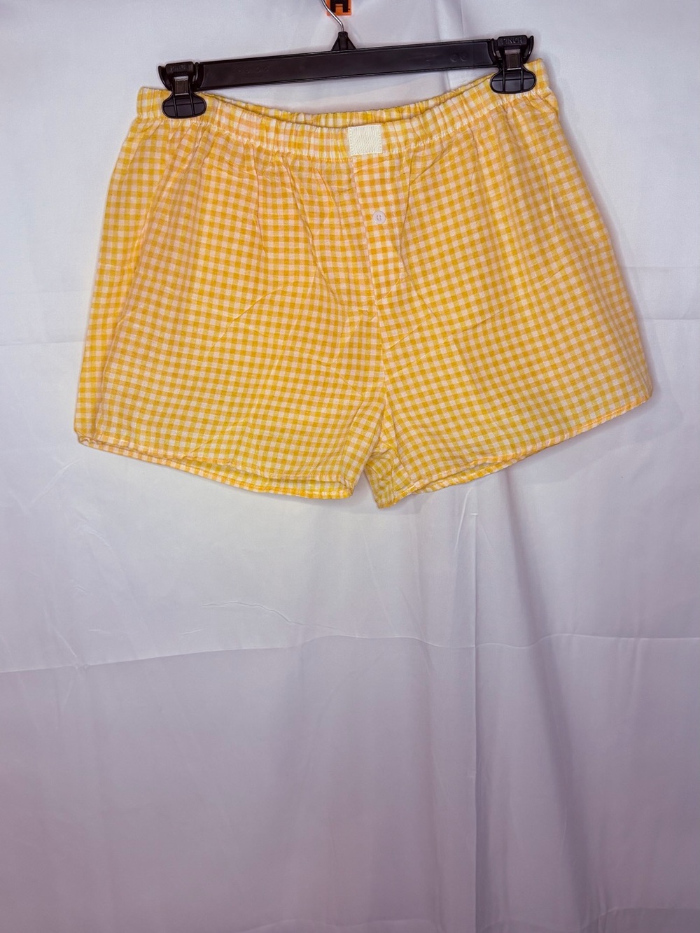 Yellow Gingham Womenโs Shorts
